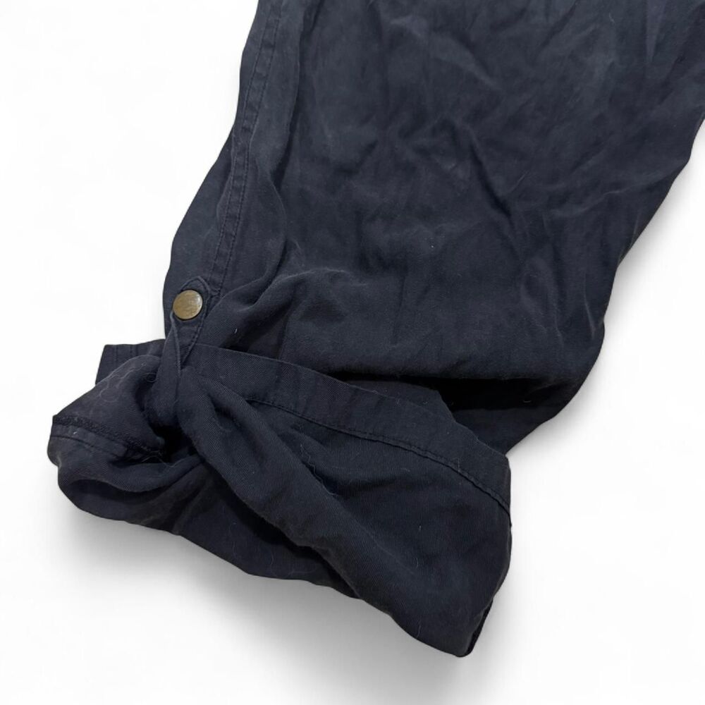 Saks Fifth Avenue Black Silk Cotton Blend Cargo Pants Utility Size 8 Womens Y2K - Picture 6 of 8